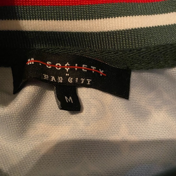 Men's Aqua w/ Design L M. Society Mad City Supreme V Neck Shirt - Picture 3 of 3